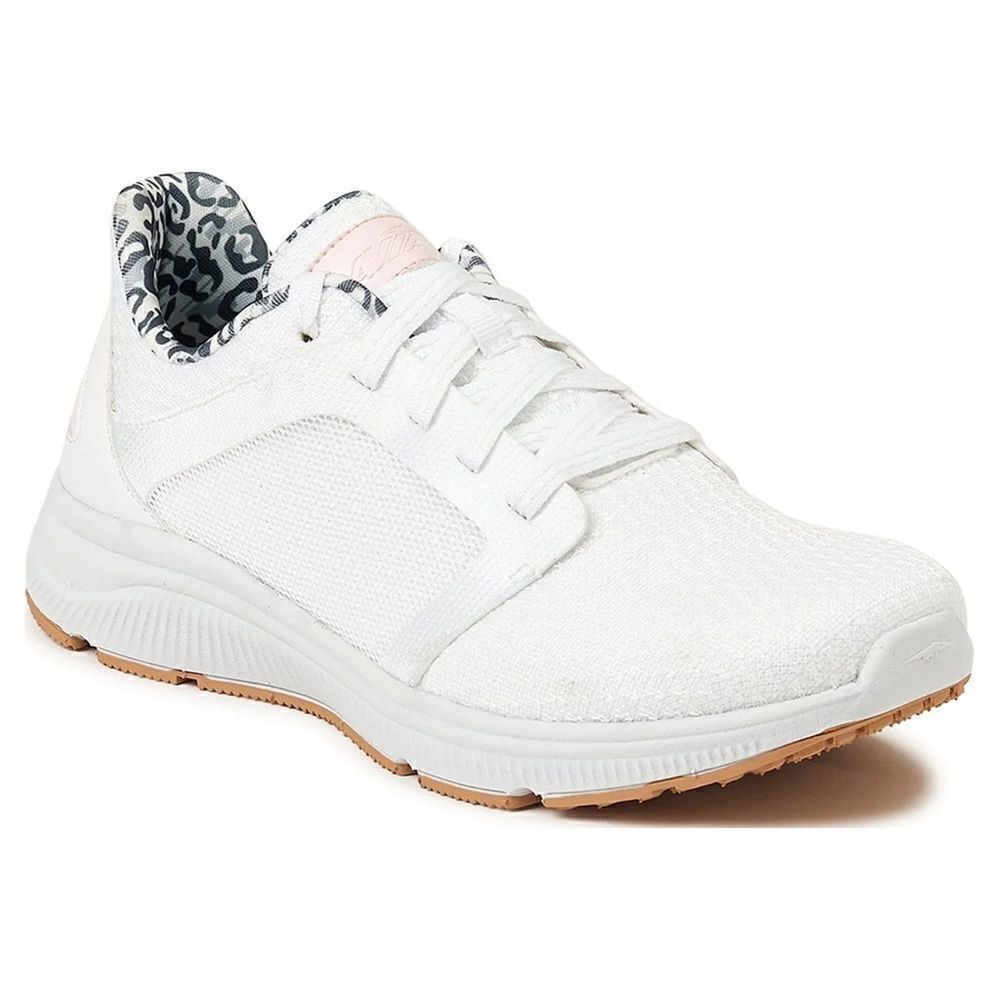 Avia Women's Deluxe Athletic Sneaker, White/Leopard